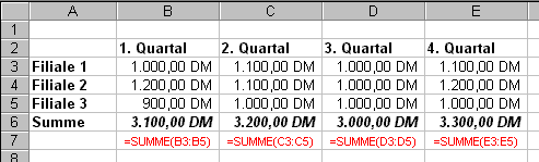 Beispiel relative Zellbez&uuml;ge